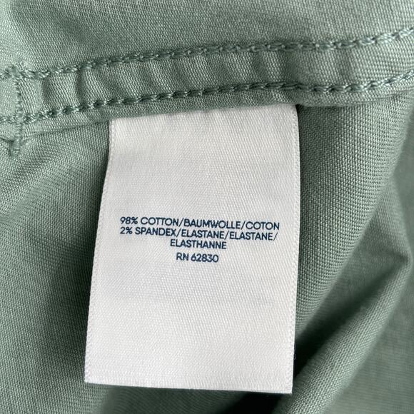 Lands End Pants Size 20W Green High Rise Utility Straight Pockets Cotton Stretch - Picture 11 of 13